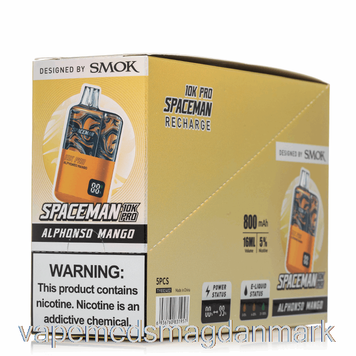 Vape Væske Spaceman 10k Pro Engangs (5-pack)